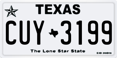 TX license plate CUY3199