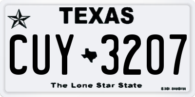 TX license plate CUY3207