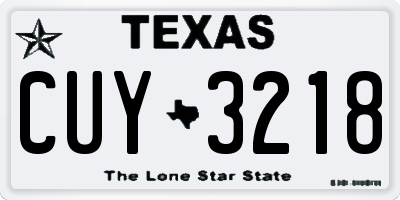 TX license plate CUY3218