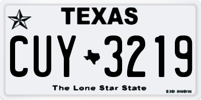 TX license plate CUY3219