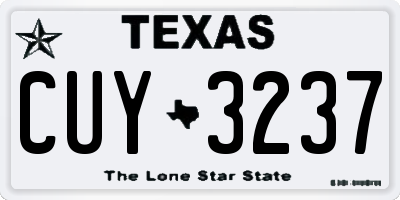 TX license plate CUY3237