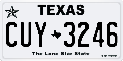 TX license plate CUY3246
