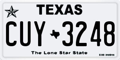 TX license plate CUY3248