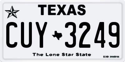 TX license plate CUY3249