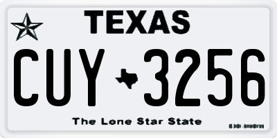 TX license plate CUY3256