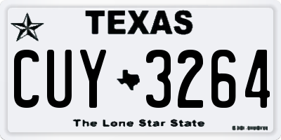 TX license plate CUY3264