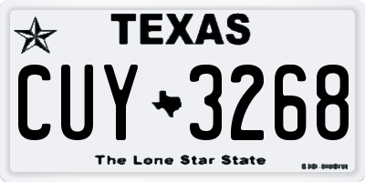 TX license plate CUY3268