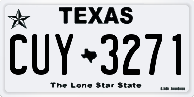 TX license plate CUY3271