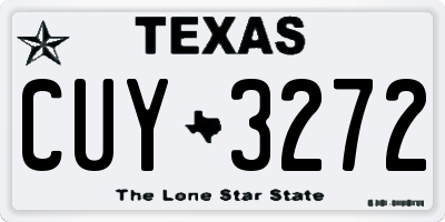 TX license plate CUY3272