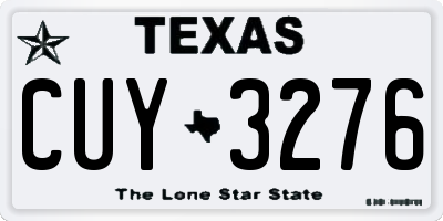 TX license plate CUY3276