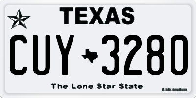 TX license plate CUY3280