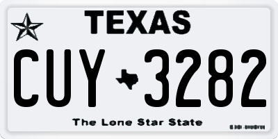 TX license plate CUY3282