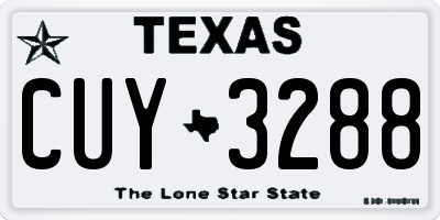 TX license plate CUY3288