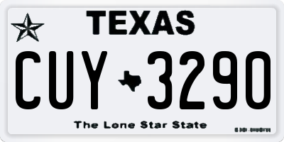 TX license plate CUY3290