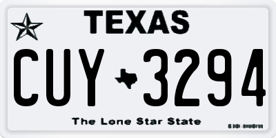 TX license plate CUY3294