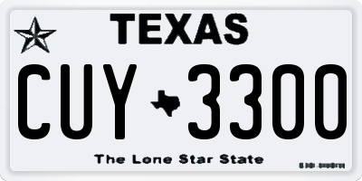 TX license plate CUY3300