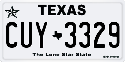 TX license plate CUY3329