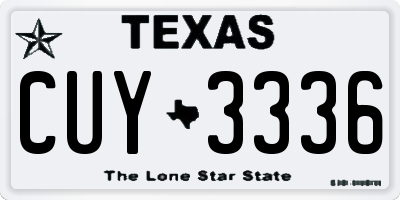 TX license plate CUY3336