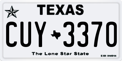 TX license plate CUY3370