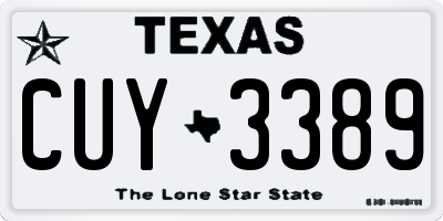 TX license plate CUY3389