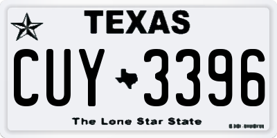 TX license plate CUY3396