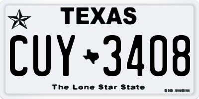 TX license plate CUY3408