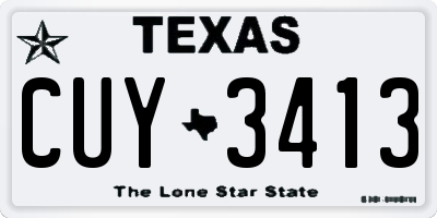 TX license plate CUY3413