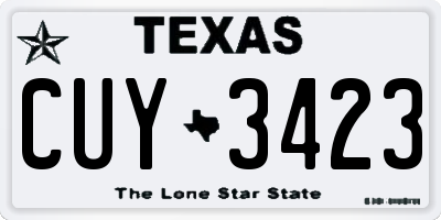 TX license plate CUY3423