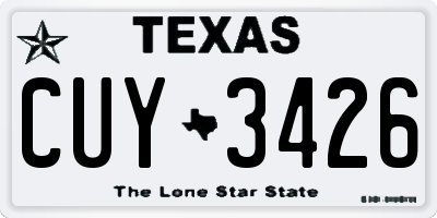 TX license plate CUY3426