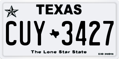 TX license plate CUY3427