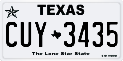 TX license plate CUY3435
