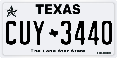 TX license plate CUY3440