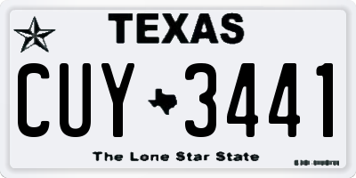TX license plate CUY3441