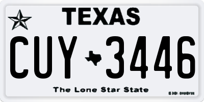 TX license plate CUY3446