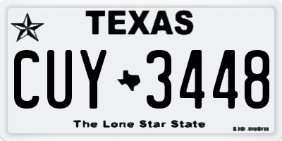 TX license plate CUY3448