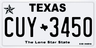 TX license plate CUY3450