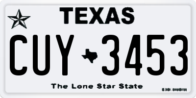 TX license plate CUY3453