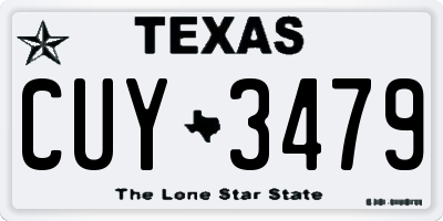TX license plate CUY3479
