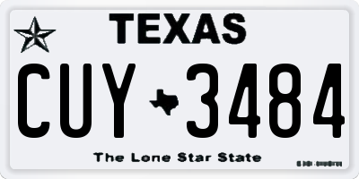 TX license plate CUY3484