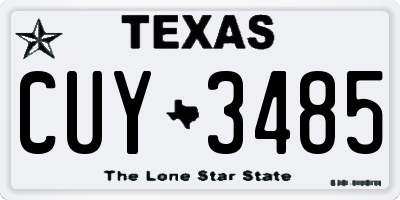 TX license plate CUY3485