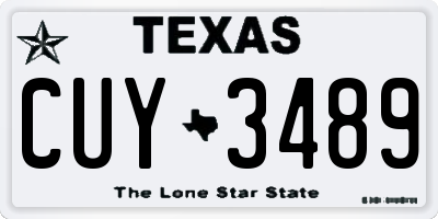TX license plate CUY3489