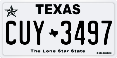 TX license plate CUY3497