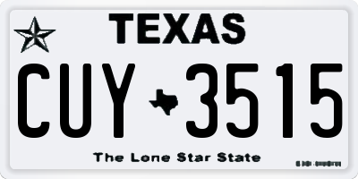 TX license plate CUY3515
