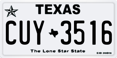 TX license plate CUY3516
