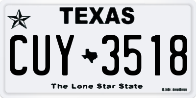 TX license plate CUY3518