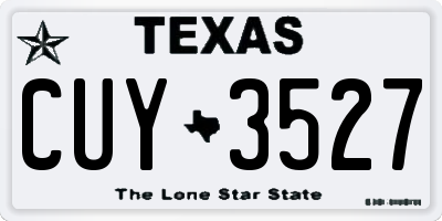TX license plate CUY3527