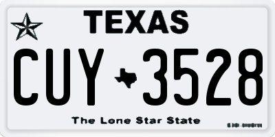 TX license plate CUY3528