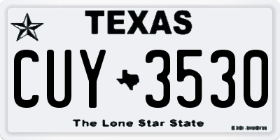 TX license plate CUY3530