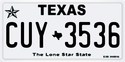 TX license plate CUY3536