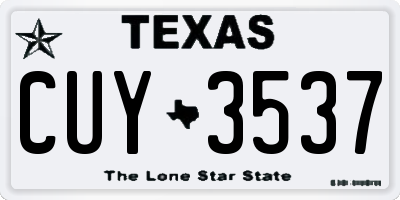 TX license plate CUY3537